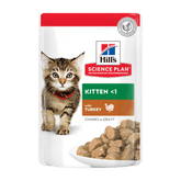Hill’s Science Plan Tender Chunks In Gravy Kitten Turkey Pouches 12x85g