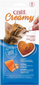 Catit Creamy Lickable Treats,Salmon & Prawns, 12pk/box