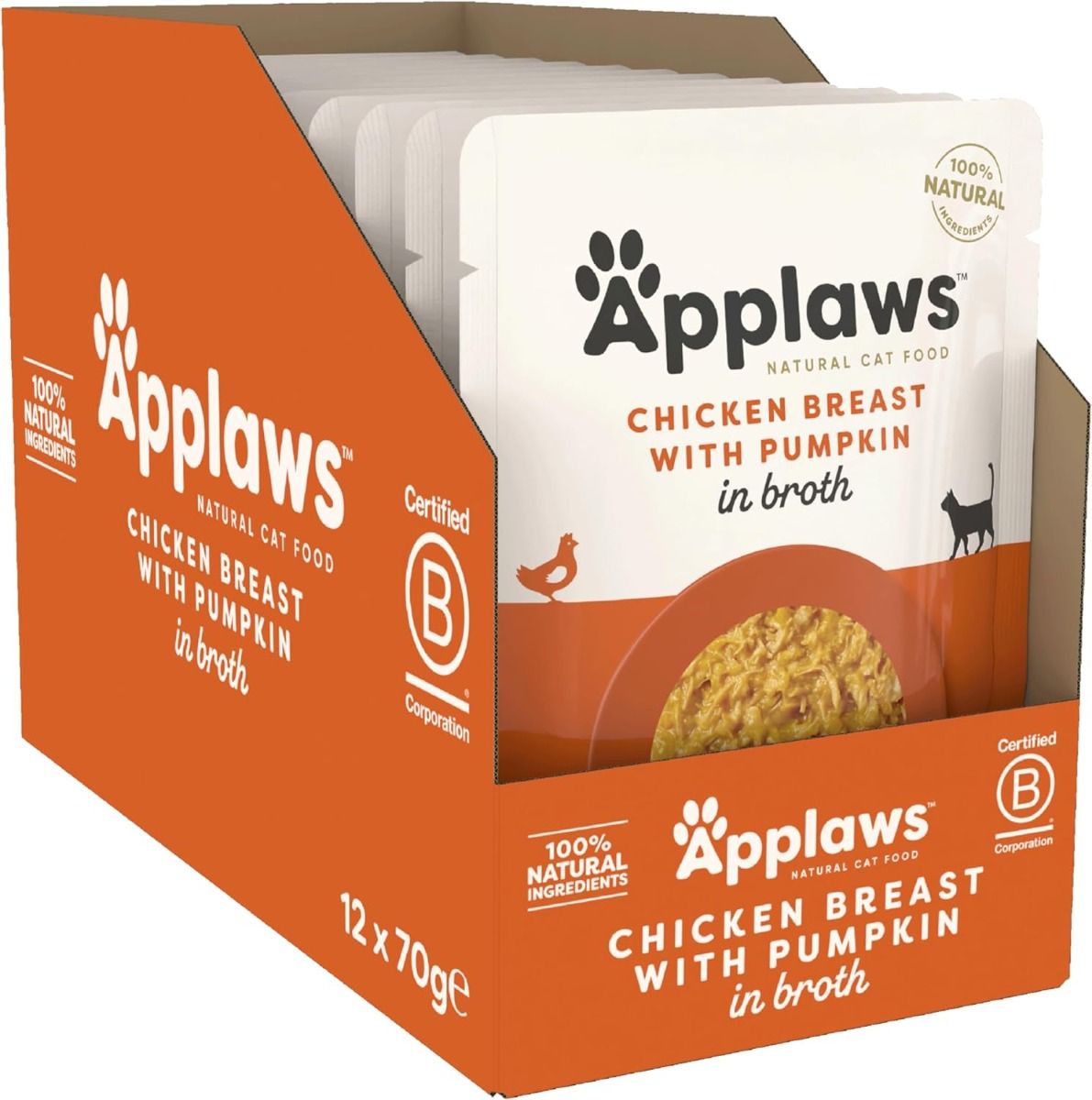 Applaws Chicken with Pumpkin in Broth Wet Cat Food 70g Pouch