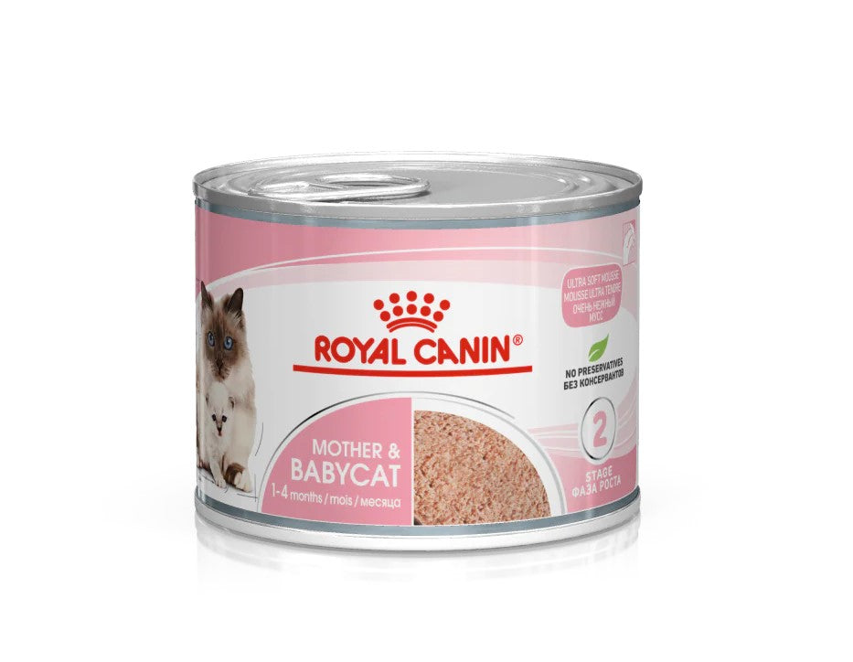 Royal Canin Feline Health Nutrition Mother & Babycat Mousse (WET FOOD - Cans) 12 x 195g