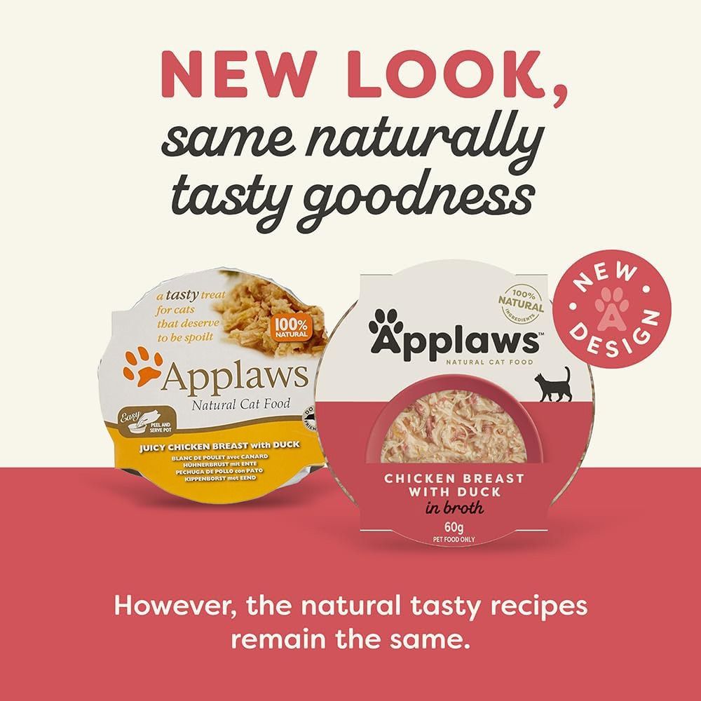 Applaws Chicken Breast with Duck in Broth Wet Cat Food 60g Pot