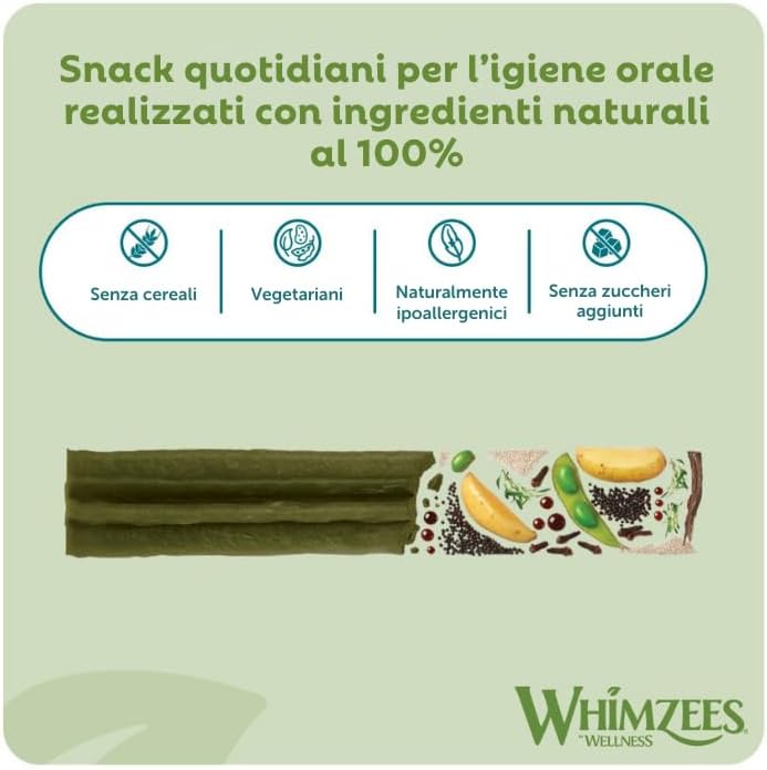 Whimzees Natural Grain Free Dental Dog Treats, Stix Extra Small, 56Pcs, 420g