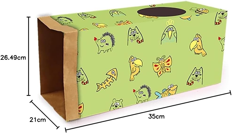 ALL FOR PAWS afp- Catoon Kraft Paper Tunnel - Green