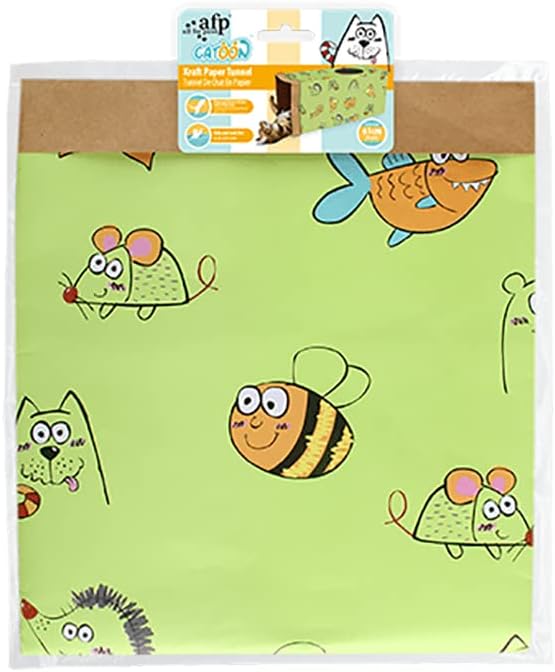 ALL FOR PAWS afp- Catoon Kraft Paper Tunnel - Green