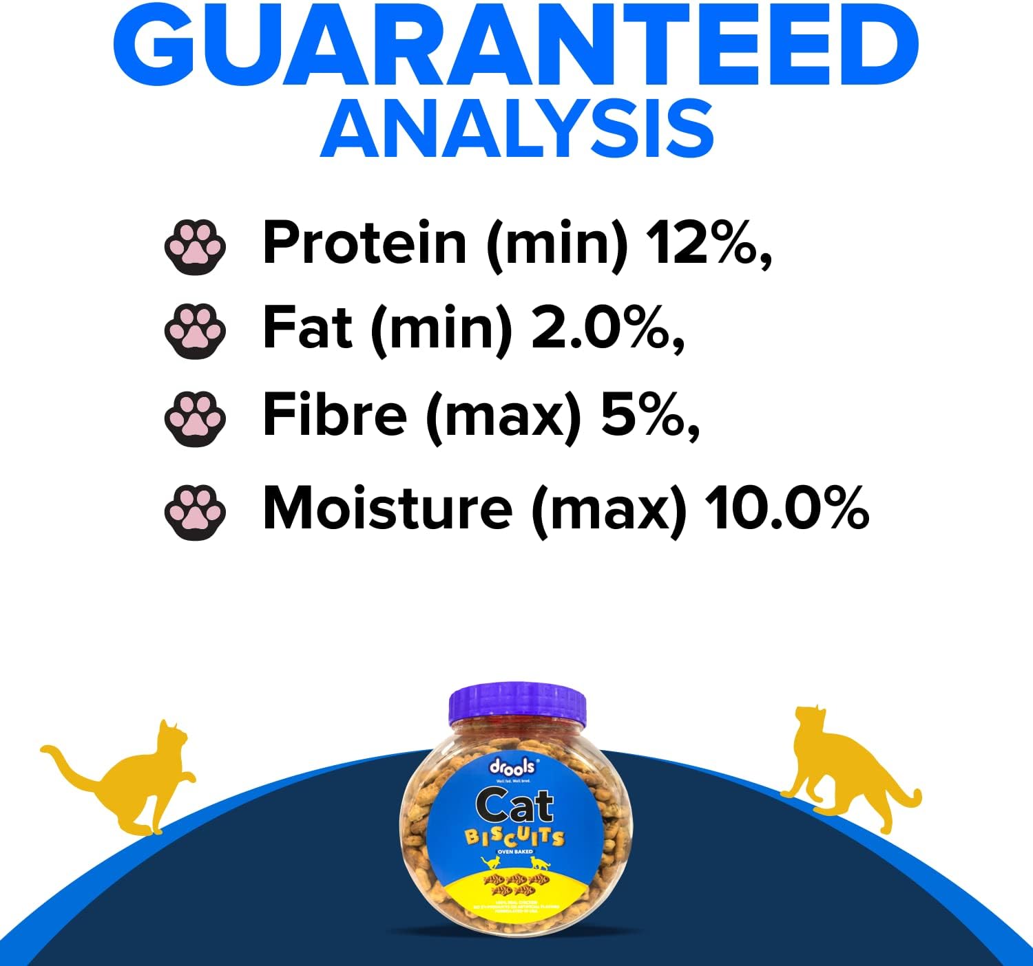 Drools Cat Biscuits, Real Chicken, 400 Gm | Oven Baked, Crunchy, No Artificial Ingredient, High In Nutrition, Prevents Tartar Build-Up | Train & Build Bonds | For Kitten & Adult Cat