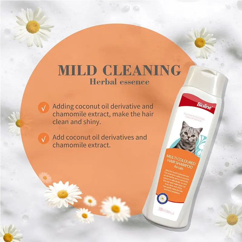 Bioline Multi Coloured Hair Shampoo For Cats 200ml