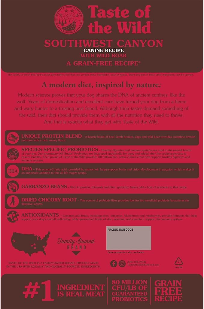 Taste of the Wild Southwest Canyon Canine Recipe with Wild Boar 12.7kg