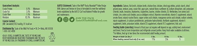 Taste of the Wild Rocky Mountain Feline Recipe 85gm