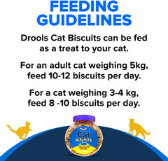Drools Cat Biscuits, Real Chicken, 400 Gm | Oven Baked, Crunchy, No Artificial Ingredient, High In Nutrition, Prevents Tartar Build-Up | Train & Build Bonds | For Kitten & Adult Cat