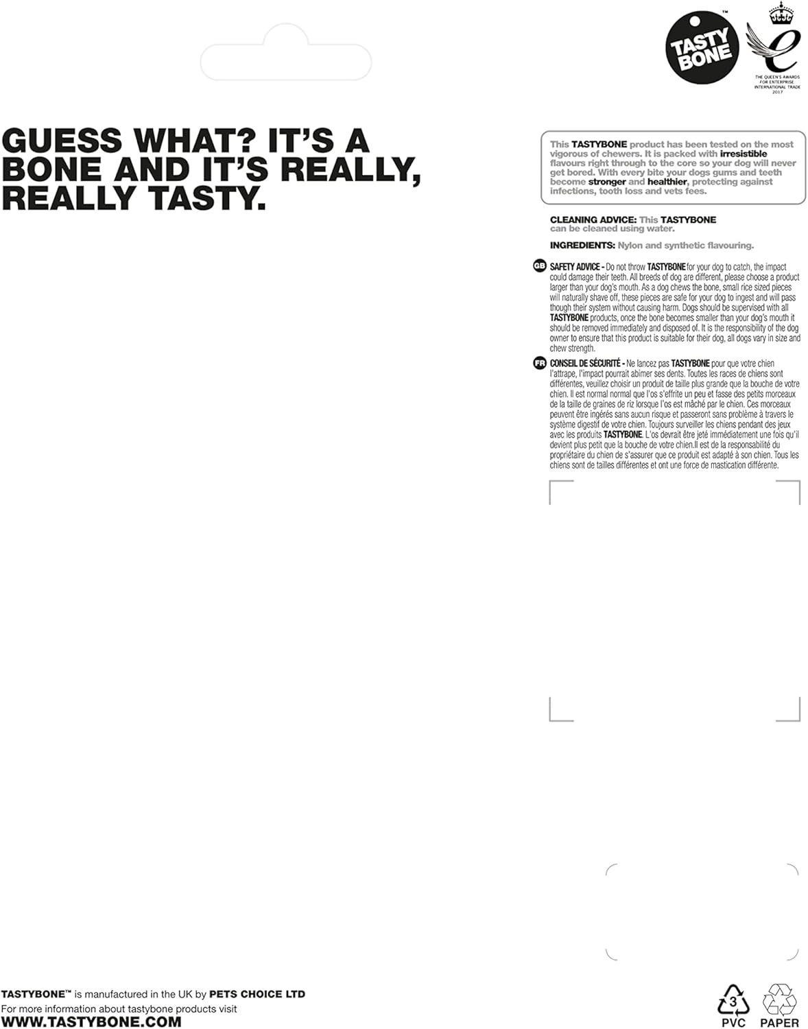 Tasty Bone Nylon Trio Dog Chew Toy, Durable & Indestructible Chew for Small Dogs, Beef Flavor