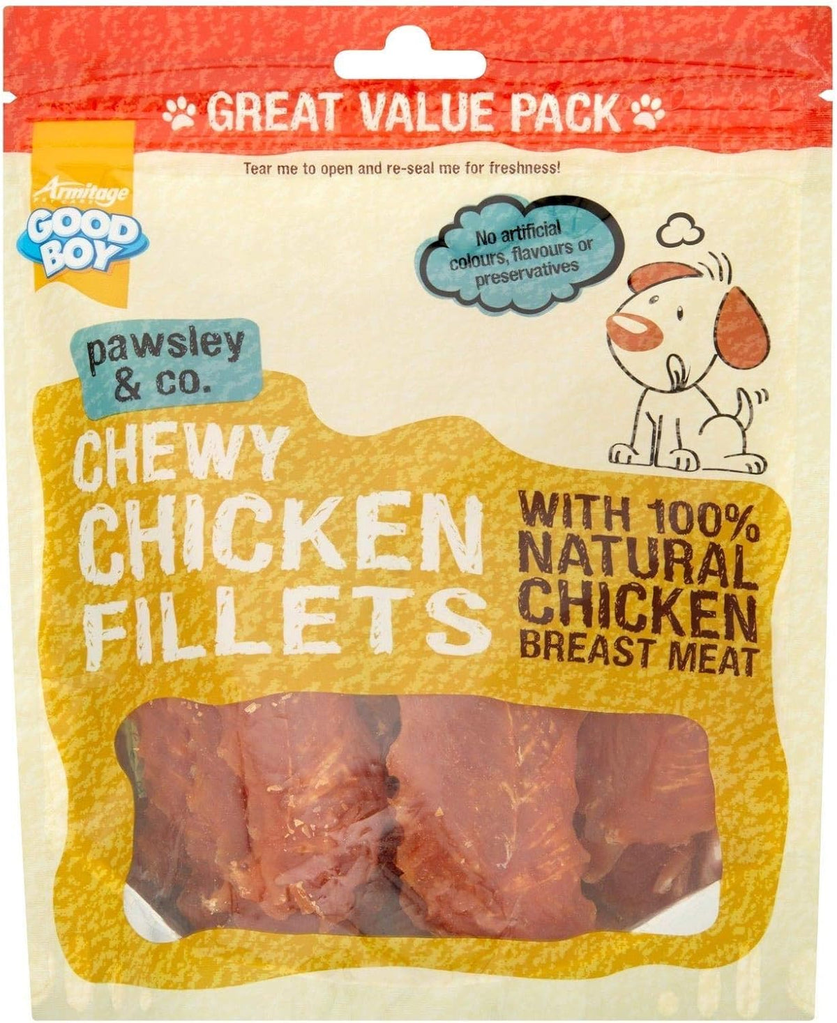 GOOD BOY Armitage Chewy Chicken Fillets Dog Treats - 320G