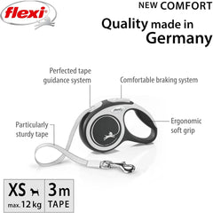 Flexi New Comfort Tape 3m Black, XS
