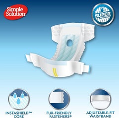 Simple Solution Disposable Female Dog Diapers, White, Medium, Pack of 12, M (Pack of 1)