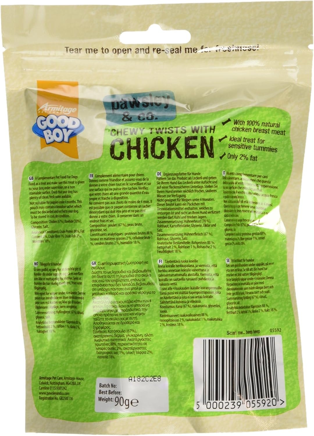GOOD BOY Chewy Chicken Twists with Chicken, 90 grams
