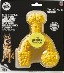 Tasty Bone Nylon Trio Dog Chew Toy, Durable & Indestructible Chew for Large Dogs, Chicken Flavor
