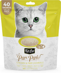 Kit Cat Puree 600g Chicken & Fiber(Hairball)-40pcs