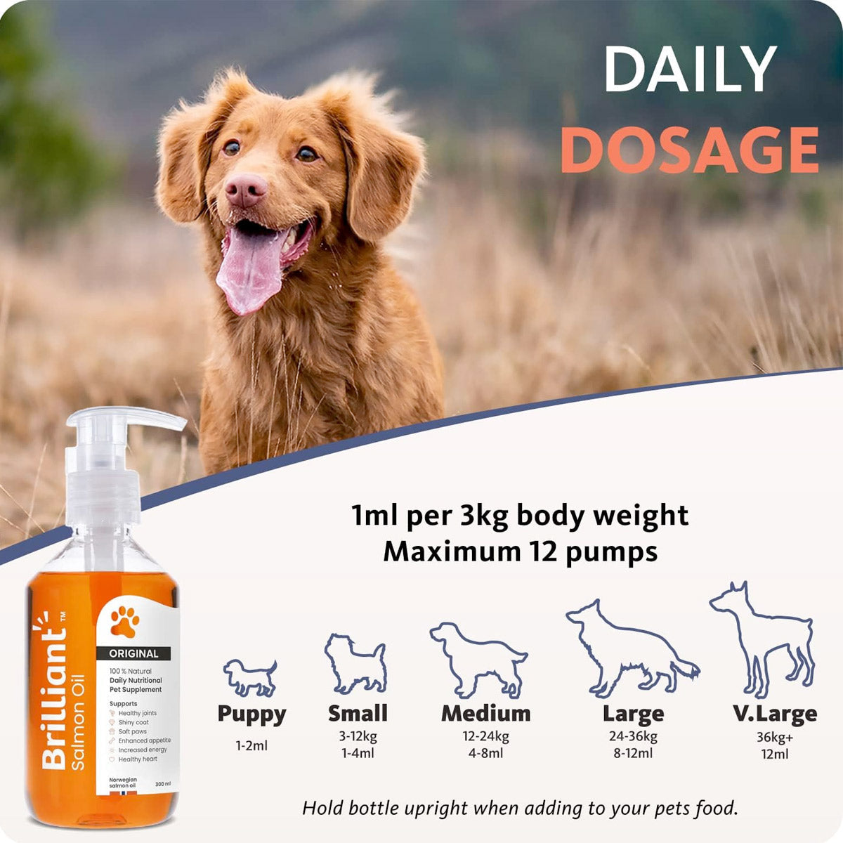 Brilliant Salmon Oil for Dogs and Cats 300 ml