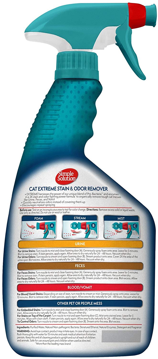 Simple Solution Extreme Cat Stain Odor Remover – 32 OZ