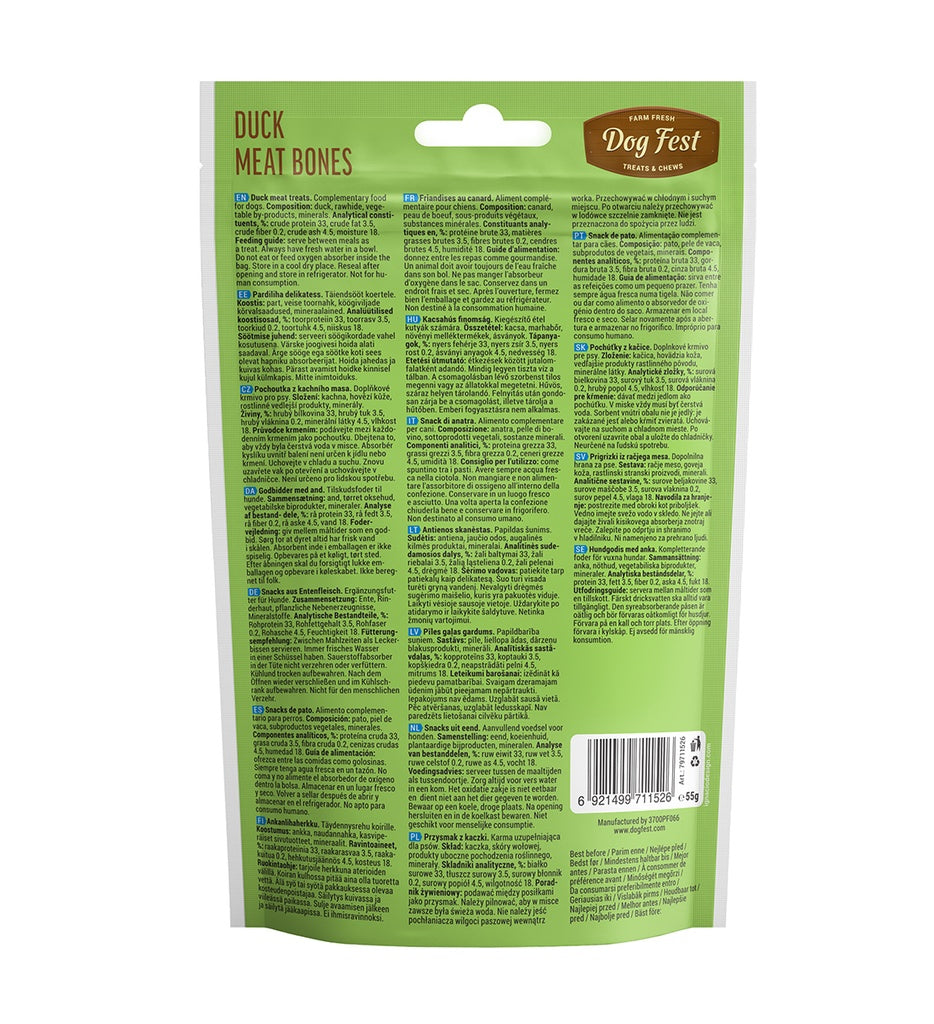 Dog Fest Duck Meat Bones For Mini-Dogs - 55g