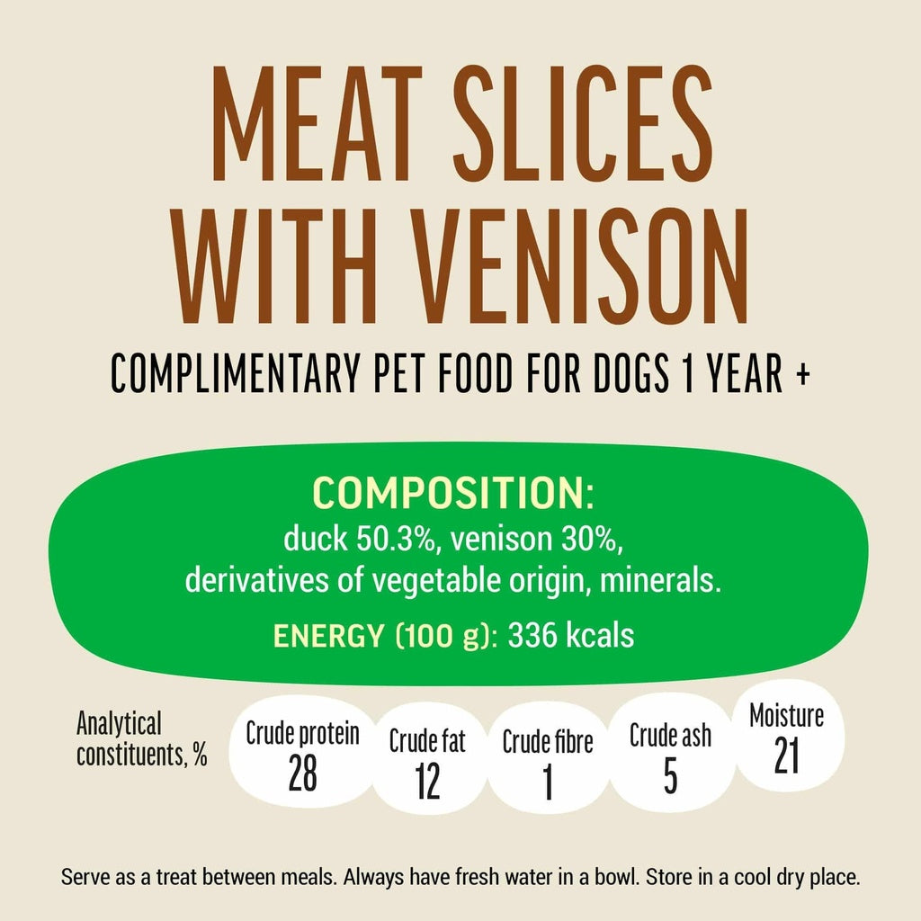 Dog Fest Slices With Venison For Adult Dogs - 90g