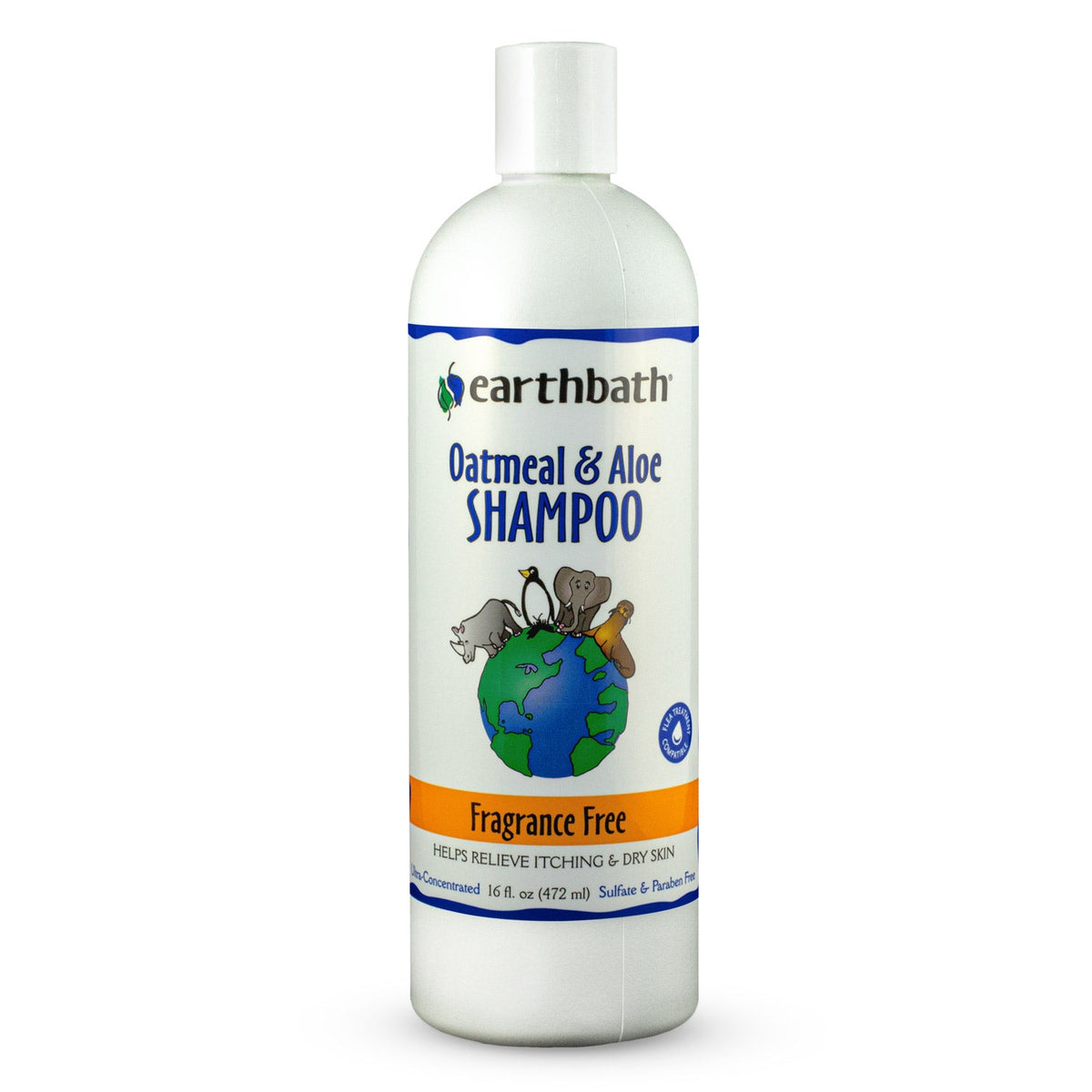 Earthbath® Oatmeal & Aloe Shampoo, Fragrance Free, Helps Relieve Itchy Dry Skin, Made in USA, 16 oz