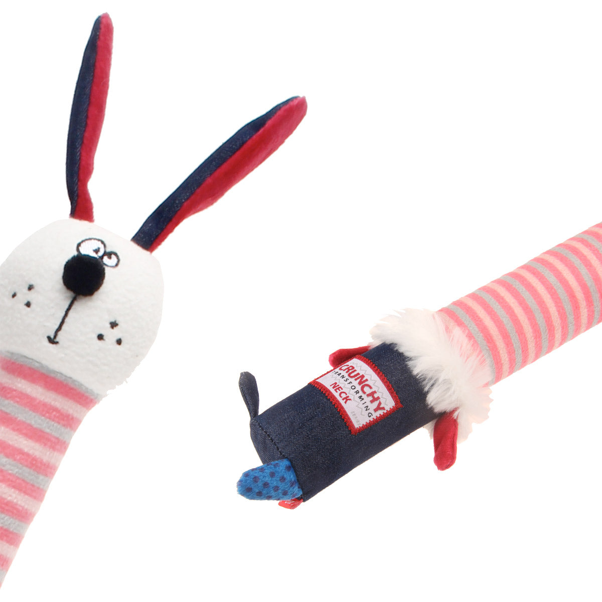 GiGwi Crunchy Neck Plush Friendz Rabbit with Bone & Squeaker (Small)