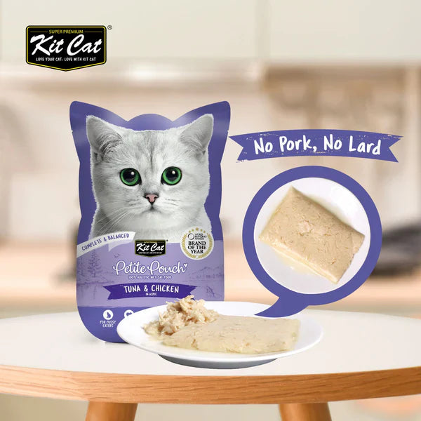 Kit Cat Petite Pouch - Tuna & Chicken In Aspic Wet Cat Food 70G
