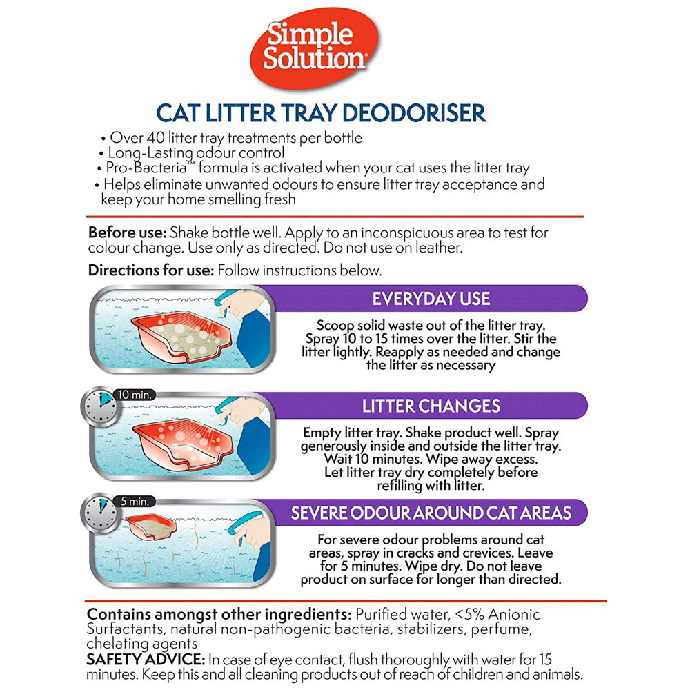 Simple Solution Cat Litter Tray Deodoriser – 500 ml
