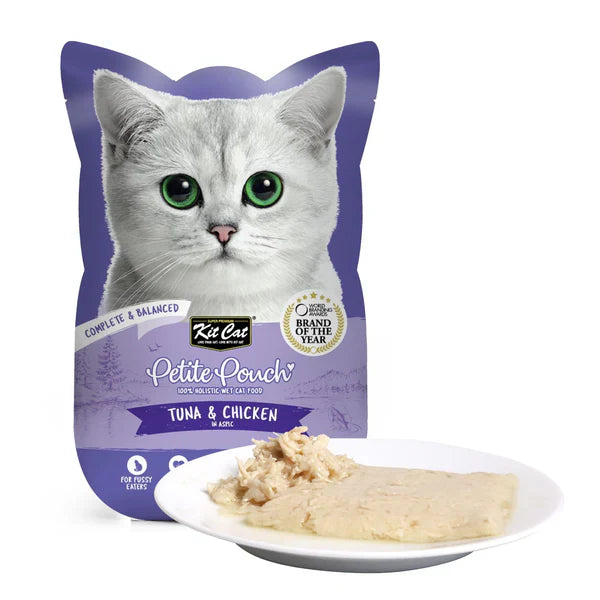 Kit Cat Petite Pouch - Tuna & Chicken In Aspic Wet Cat Food 70G