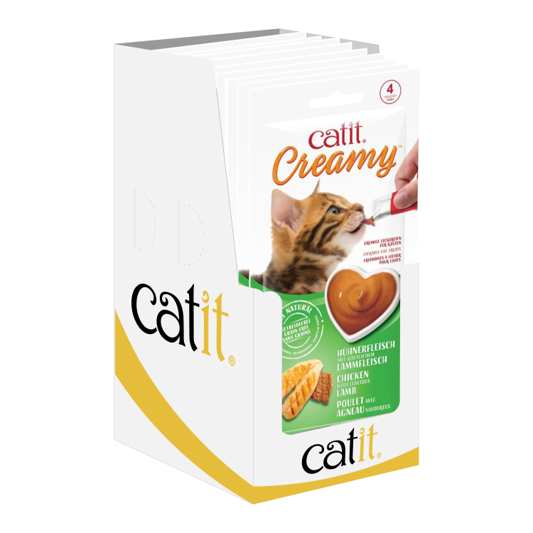 Catit Creamy Lickable Treats, Chicken & Lamb, 12pk/box