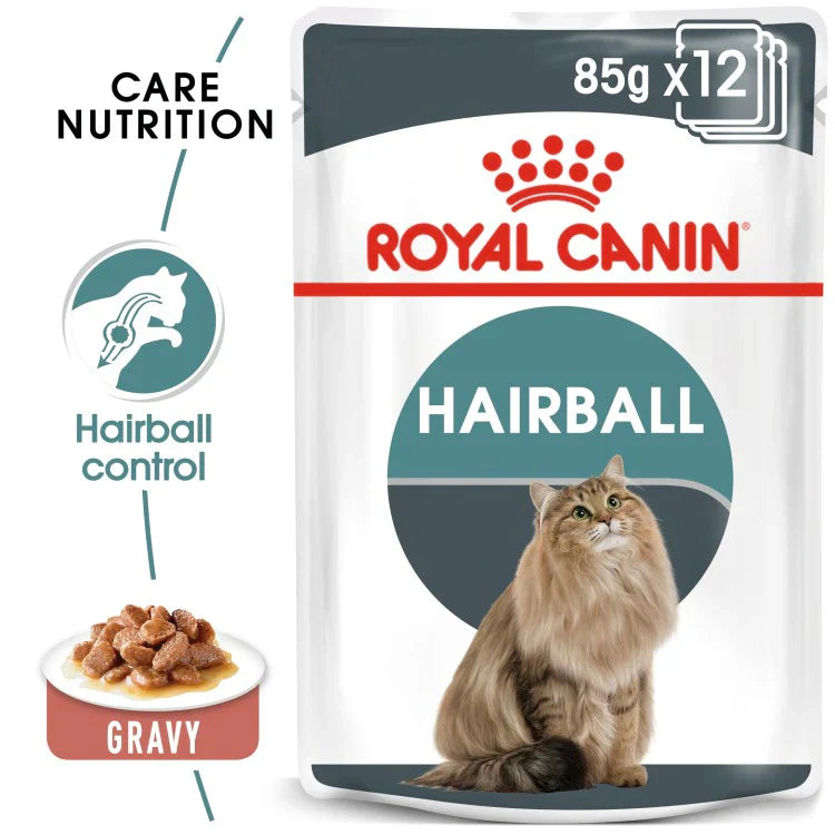 Royal Canin Feline Care Nutrition Hairball Gravy (WET FOOD - Pouches) 12 x 85g