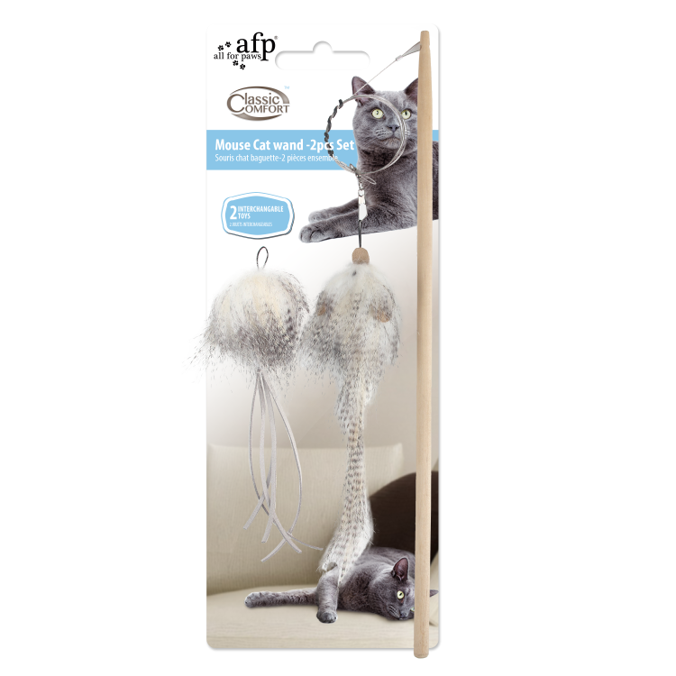 All For Paws Classic Comfort - Mouse Cat Wand - Set
