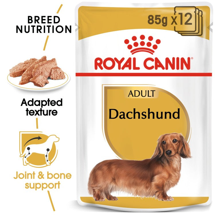 Royal Canin Breed Health Nutrition Dachshund Adult (Wet Food - Pouches) 12 x 85 g