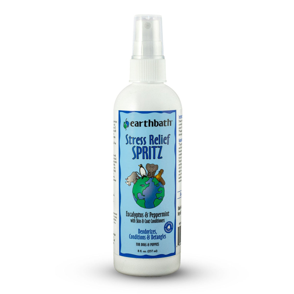 Earthbath® Stress Relief Spritz, Eucalyptus & Peppermint with Skin & Coat Conditioners, Made in USA, 8 oz pump spray