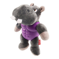 Gigwi I'm Hero Armor Hippo TPR Plush with Squeaker Dog Toy