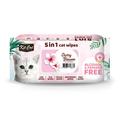 Kit Cat 5 in 1 Cat Wipes CHERRY BLOSSOM SCENTED