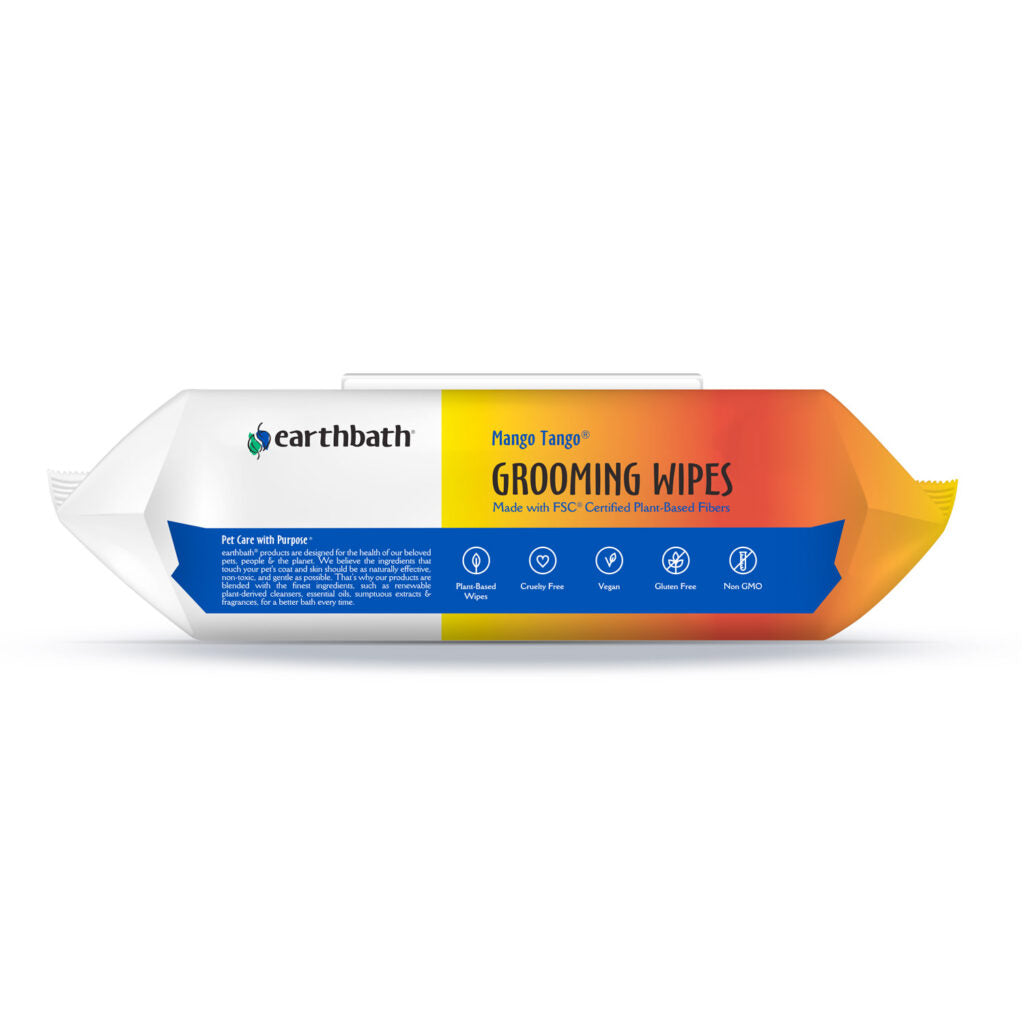 Earthbath® Grooming Wipes, Mango Tango, 100 ct