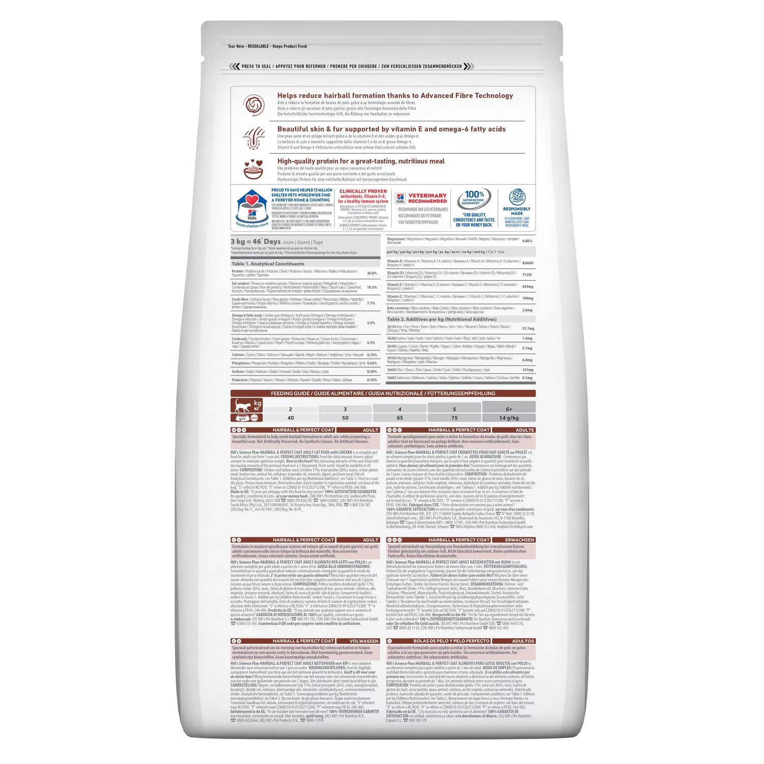 Hill’s Science Plan Hairball & Perfect Coat Adult Dry Cat Food with Chicken 1.5kg