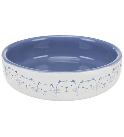 Trixie Ceramic Cat Bowl for Short-Nosed Breeds - BLUE/300ML