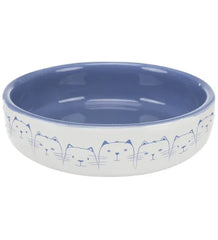 Trixie Ceramic Cat Bowl for Short-Nosed Breeds - BLUE/300ML