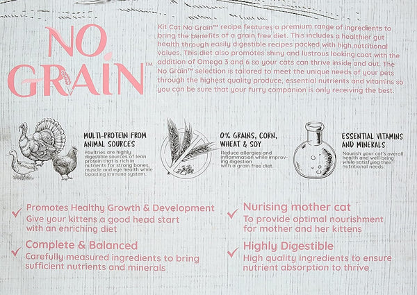 Kit Cat No Grain Kitten Recipe Super Premium Dry Food 1 KG