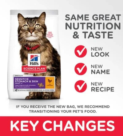 Hill’s Science Plan Sensitive Stomach & Skin Adult Cat Food With Chicken 1.5KG