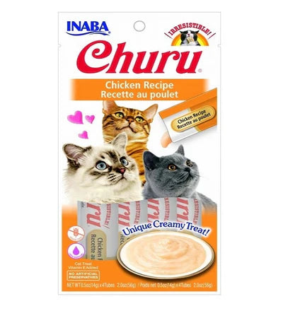 Inaba Churu Grain Free Chicken Recipe Cat Treat 4x14g