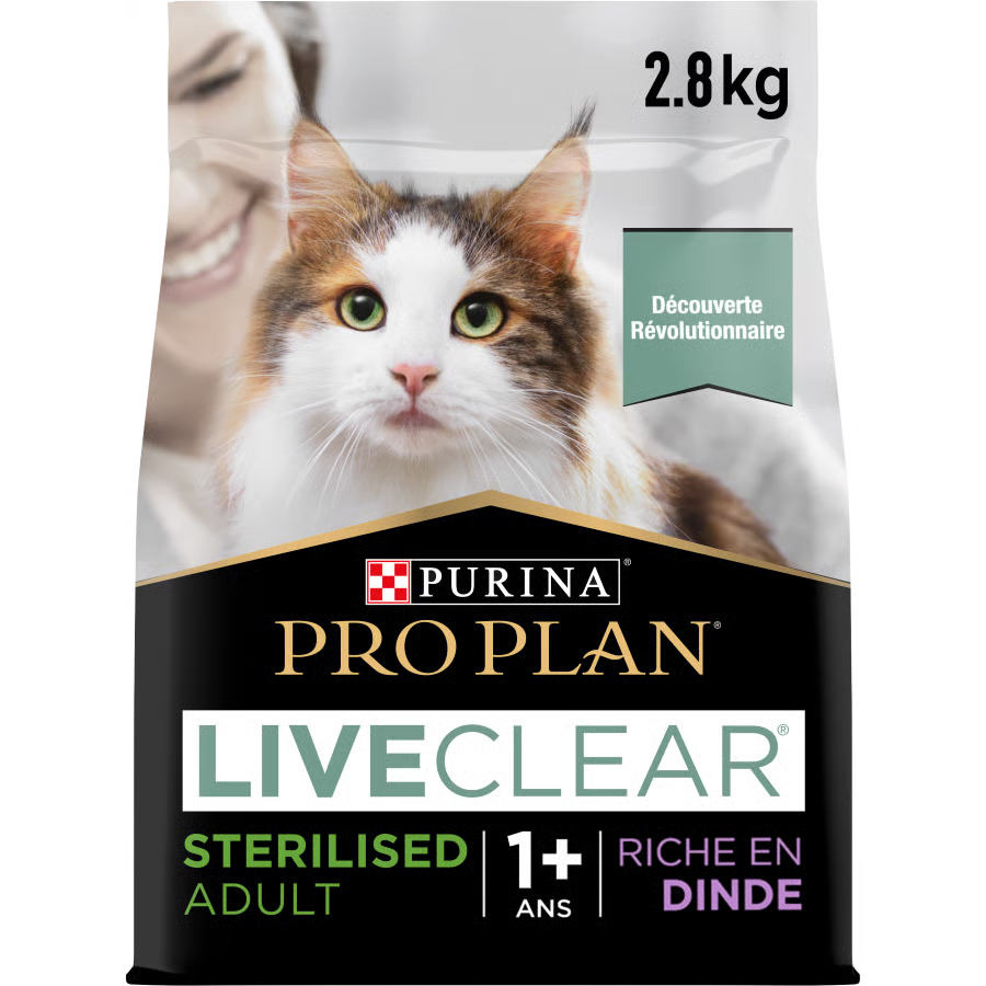 Purina Pro Plan LiveClear Sterilised Adult, Allergen Reducing Dry Cat Food with Turkey 2.8 kg