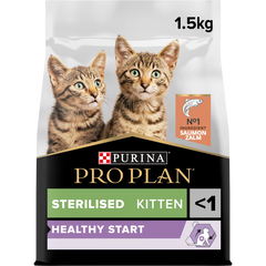 Purina Pro Plan Sterilised Kitten Healthy Start, Dry Cat Food with Salmon, 1.5 kg